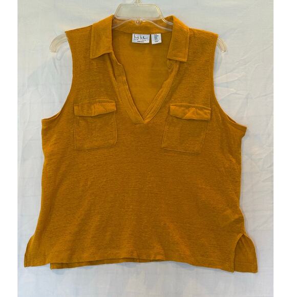 Nicole Miller Linen Sleeveless V-Neck Blouse - Size M - Picture 1 of 6